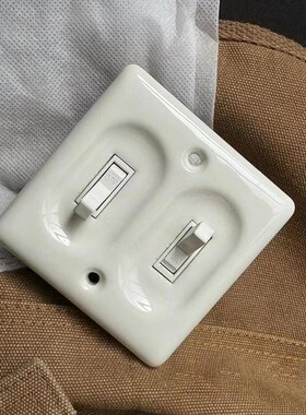 NIKA复古风日系陶瓷开关插座86型墙壁面板开关单控双控二三插民宿