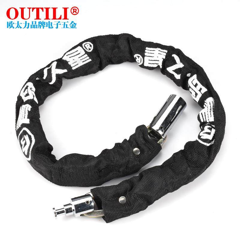 抖音办公室玻璃门自行车链条锁 包布圆头方头摩托车锁具加长链子