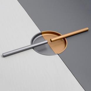 简约新款平装抽屉移暗打孔门拉手暗衣拉手柜门隐形拉开槽半圆形明