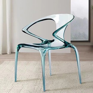 AVA罗奇堡亚克力餐桌椅轻奢高级设计师家用扶手透明靠背水晶椅子