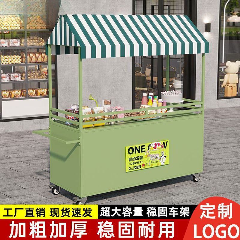 网红新中式铁艺户外促销小推车