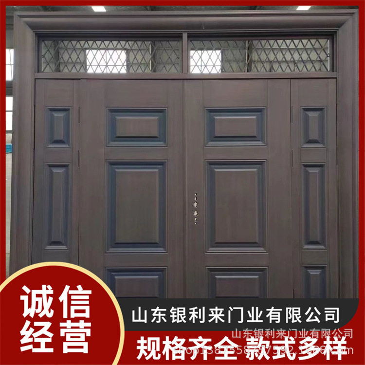 钢制防盗门锌合金板材庭院仿铜大门对开门子母门生产厂家