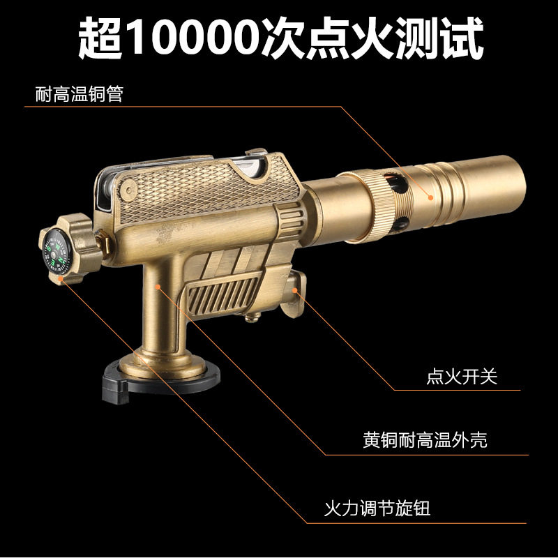 手动喷烤点火器铜烧猪家用手持喷火器便携式卡式气罐火焰枪头喷枪