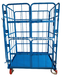 仓储笼车折叠物流台车出口洗衣笼车网格推拉车储物笼车加厚物料车
