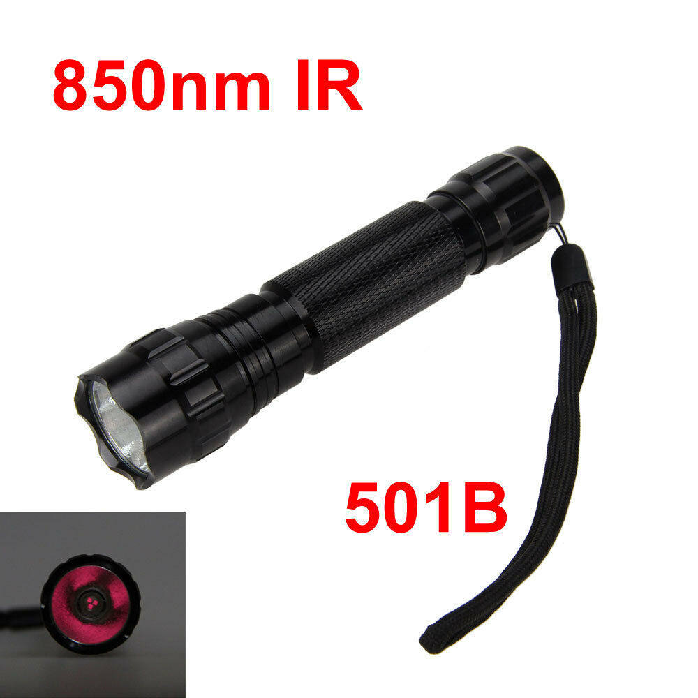 502B三芯850nm夜视仪红外线摄影监控补光18650手电筒501B 940nm