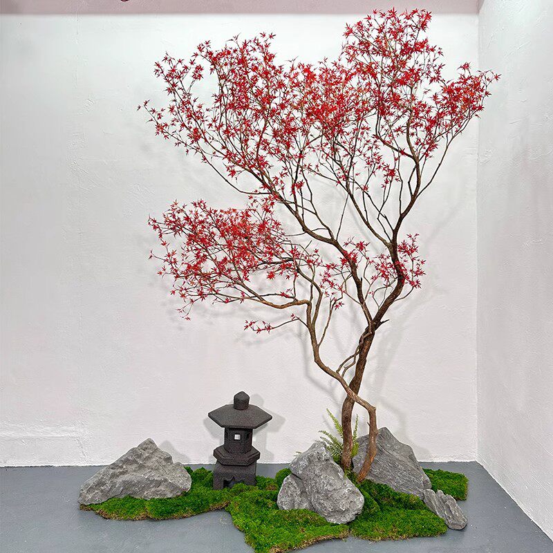 仿真枫叶树假枫树大型绿植假树橱窗造景室内装饰仿生植物简约景观