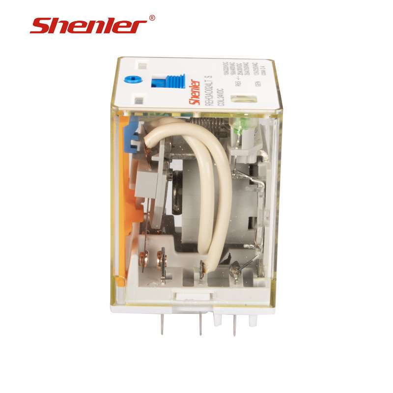 申乐REH小型电磁中间继电器dc24v3组常开16a/HH54P带LED