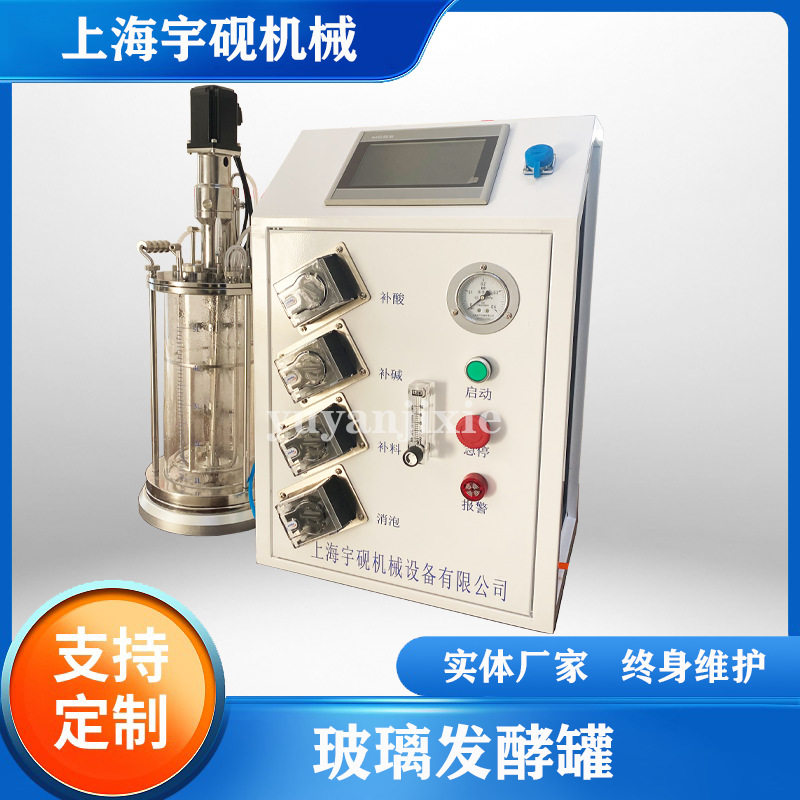小型玻璃厌氧发酵设备食品发酵罐玻璃生物发酵罐菌种发酵罐