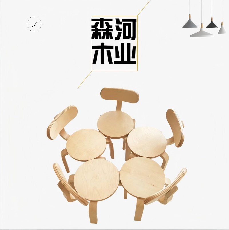 实木小圆凳客厅靠背小椅子简约茶几矮凳靠背椅儿童凳家用小凳子