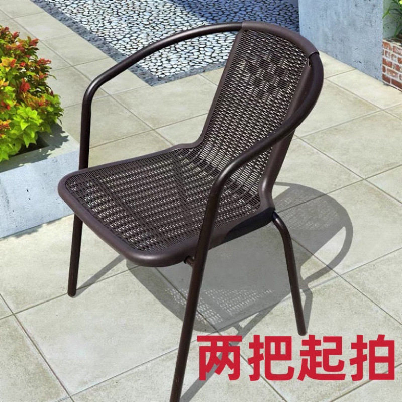 酒店餐椅仿藤高靠背藤椅坐椅家用单人休闲椅子电脑椅办公围椅好看