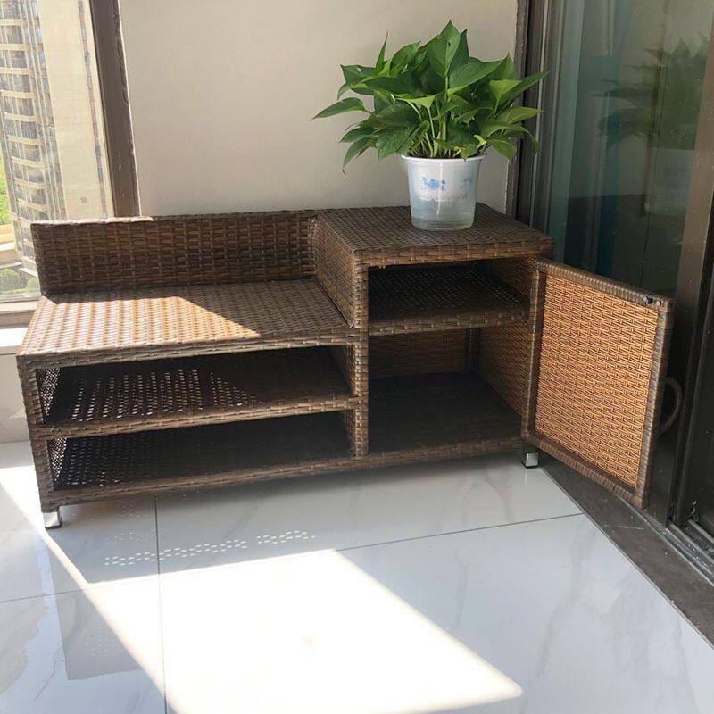 藤编换鞋凳家用门口阳台鞋柜坐凳一体进门可坐穿储物凳收纳柜定