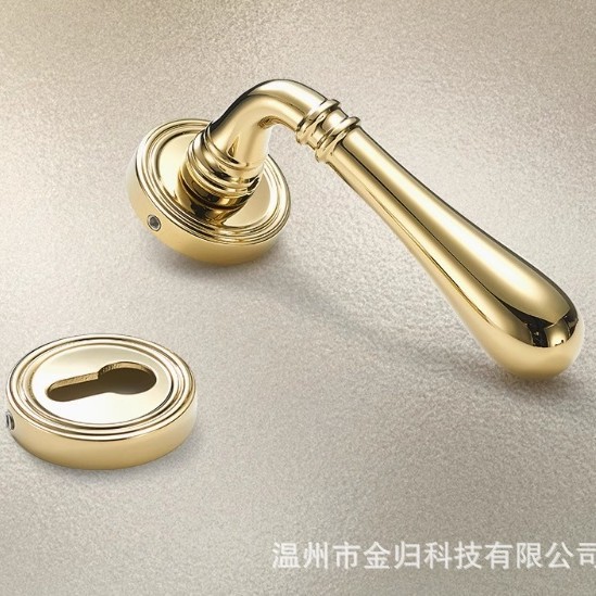 法式简约美式卧室门锁门锁室内木门把手静音房门锁具轻奢现代分体