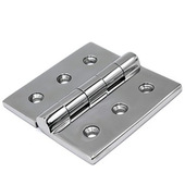 船用五金铰链合页不锈钢 对称合页长方形6孔后面带台 100X100MM