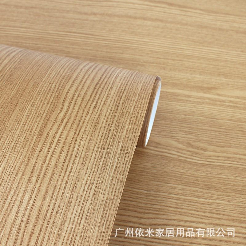 韩版墙纸自粘展柜拉丝木纹贴纸加厚防水家具酒店工程壁纸1.2X50米