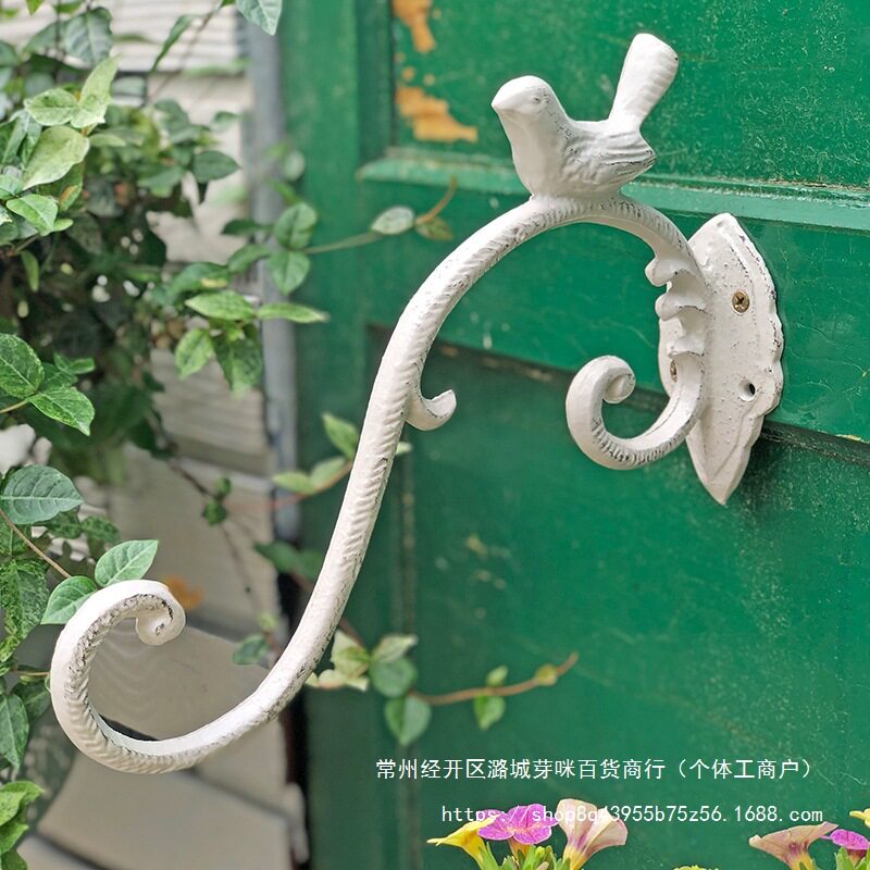 庭院铸铁挂钩铁艺小鸟动物吊蓝墙壁花架花篮吊钩做旧悬挂装饰杂货