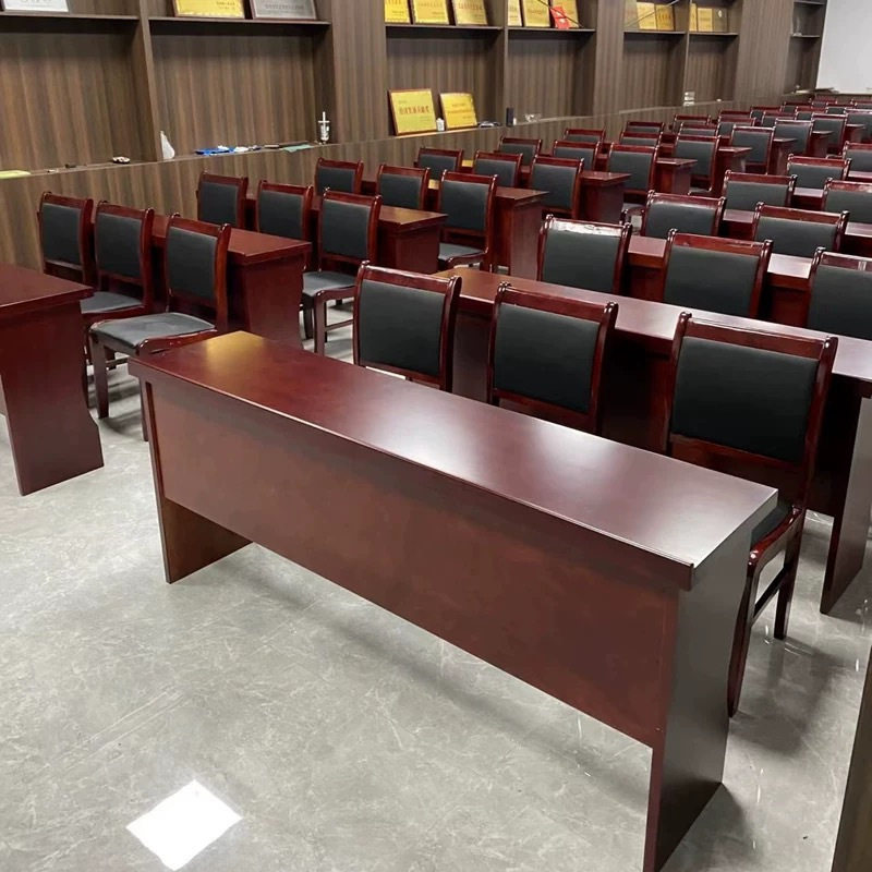 会议长条桌实木双人培训油漆桌椅条形会议室桌椅组合长方形1.2米