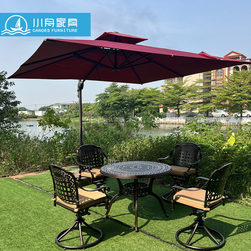 户外庭院花园外摆铸铝桌椅家具室外露台别墅防水防晒创意旋转椅子