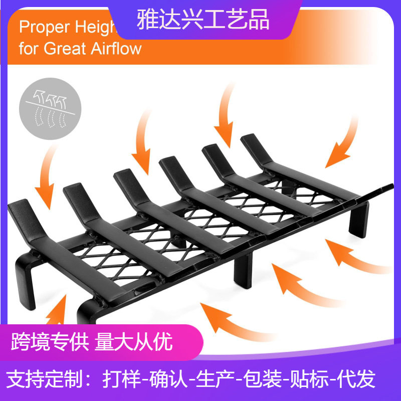 跨境热卖壁炉炉排支架金属火柴架耐高温烤火架户外取暖铁艺柴火架