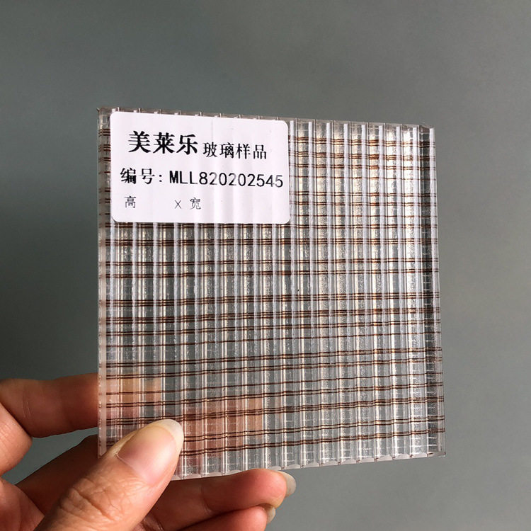 厂家供应售楼部艺术玻璃双聚光夹丝玻璃加工广州