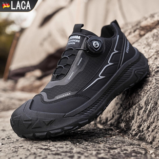 德国透气防滑抓地力强工作休闲运动鞋户外旋转纽扣登山鞋柔软耐折