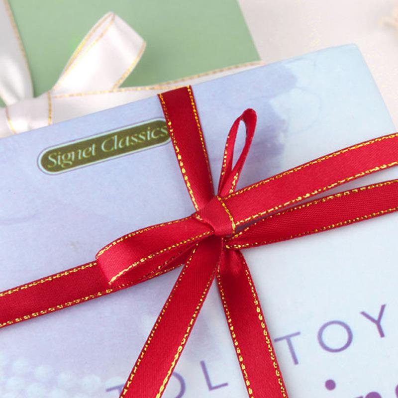 宽1cm金边丝带22m装礼品盒鲜花捆扎DIY装饰彩色织带纯色涤纶丝带