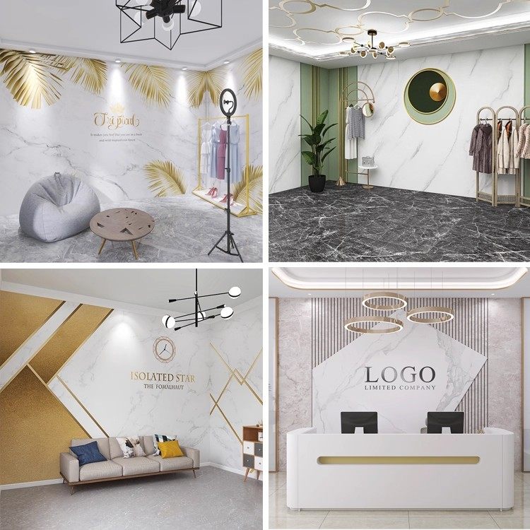 仿大理石纹公司前台背景墙壁纸服装店美容院吧台简约logo造型墙,家装主材,定制壁画,淘宝优惠券,粉丝福利购,淘宝优惠卷