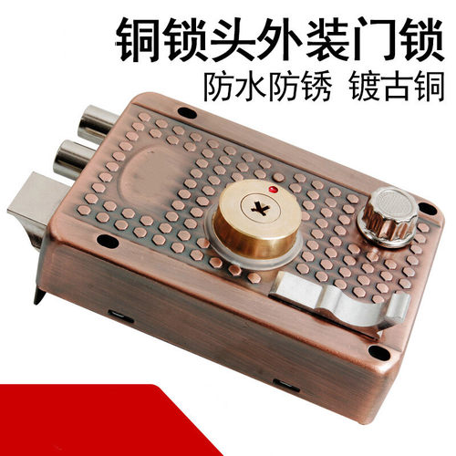 外装门锁锁具老式冷轧钢防盗门锁木门锁芯铁门锁房门锁室内大门锁