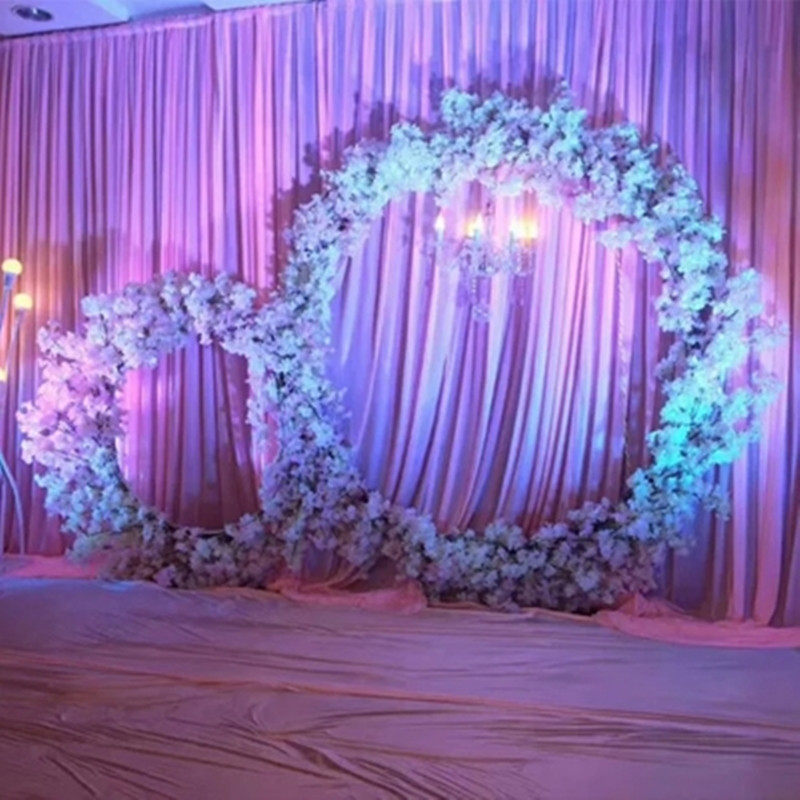 婚庆道具新款2018婚礼背景圆环婚礼吊顶花环花艺铁艺T台装饰场景