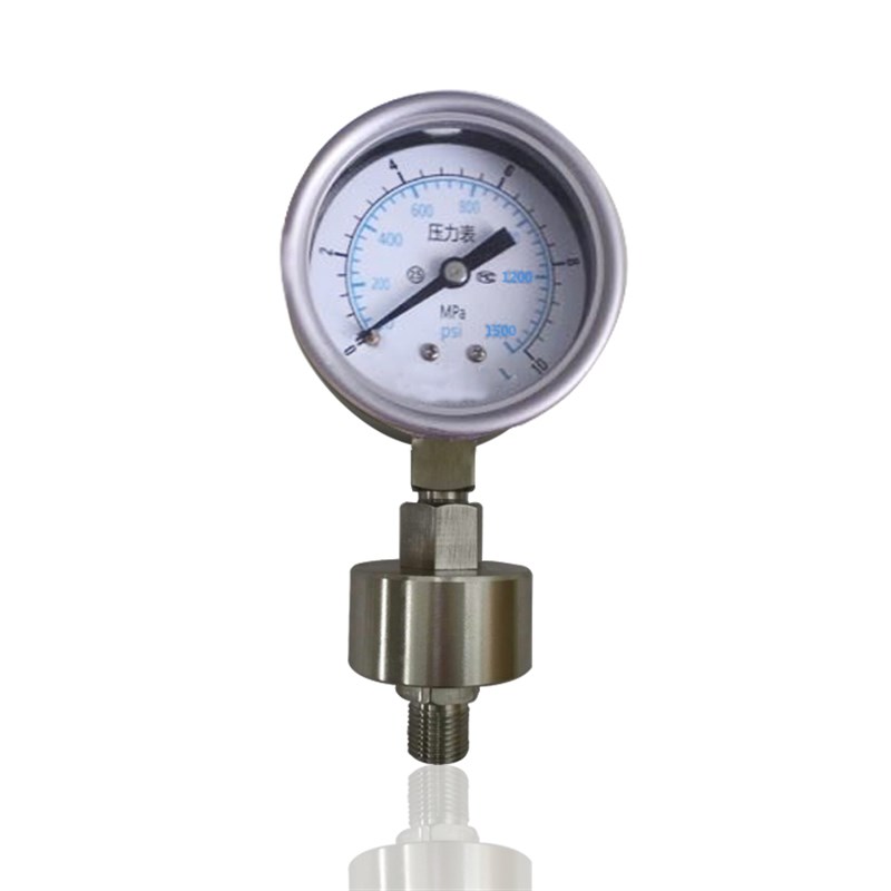 供耐高温全钢隔膜耐震压力表螺纹连接隔膜充油压力表YBN60 10MPA