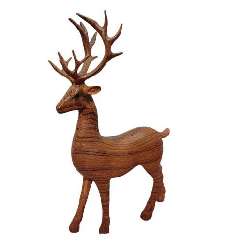 家居摆件创意招财酒柜客厅办公室桌面鹿马豹子木纹装饰品乔迁礼品