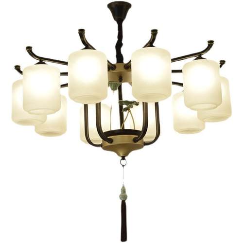 新中式吊灯客厅灯灯罩朝下餐厅灯卧室书房茶室中国风禅意复古灯具