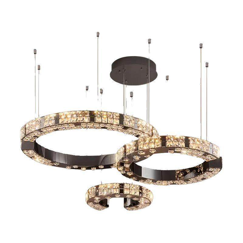 后现代简约水晶客厅吊灯别墅复式楼挑空阳台轻奢吊线卧室餐厅灯具,家装灯饰光源,智能吊灯,淘宝优惠券,粉丝福利购,淘宝优惠卷