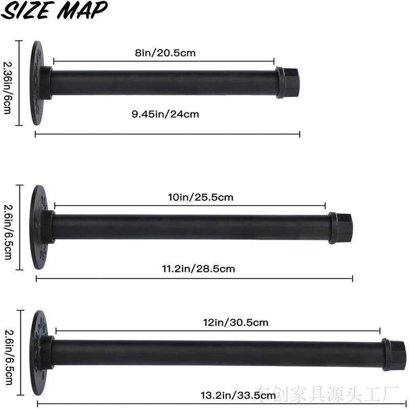 壁挂铁艺水管支架工业风墙上置物架支撑托架做旧墙壁隔板支架