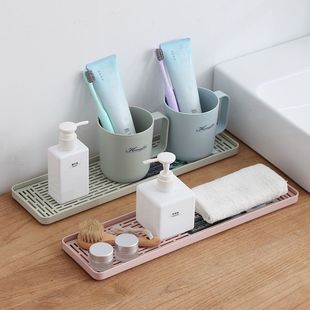 双层塑料沥水盘水杯置物架子长方形家用茶水托盘水果篮客厅茶几盘