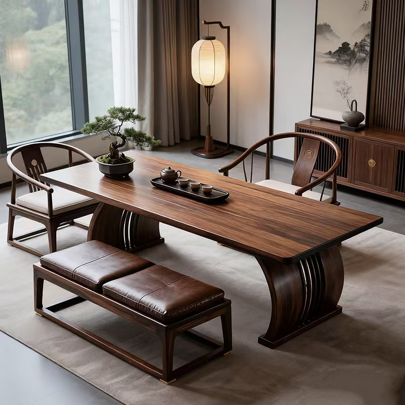 新中式实木茶桌椅组合