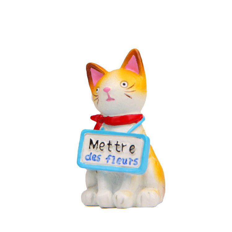 爆款杂货坐姿猫咪挂广告牌苔藓多肉小清新花插道具 拍摄道具