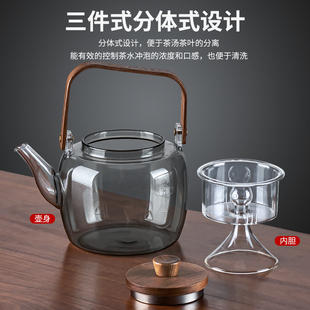 玻璃提梁煮茶壶烧水n泡茶专用电陶炉家用耐高温小型煮茶器茶具套
