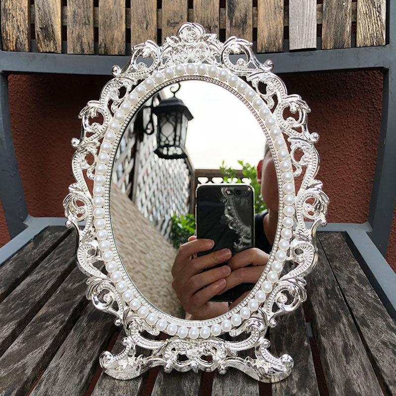 韩国高档欧式桌面k金属化妆镜台式台镜复古单面梳妆镜单面镜宫廷,家庭/个人清洁工具,随身化妆镜,淘宝优惠券,粉丝福利购,淘宝优惠卷