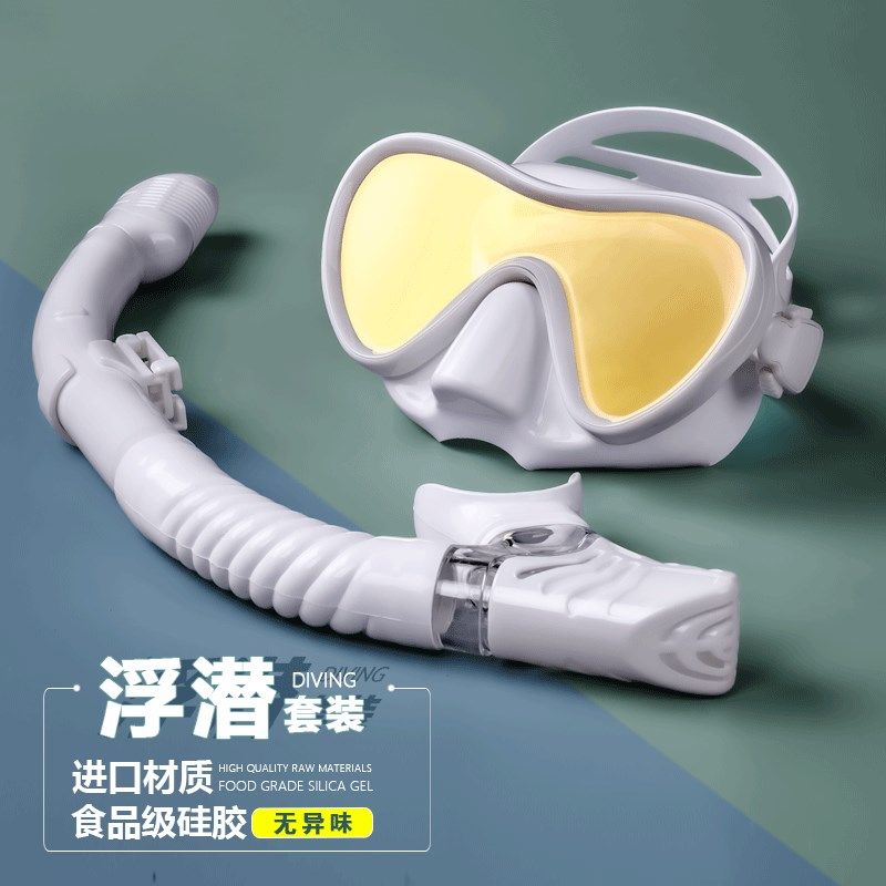 浮潜三宝装备近视潜水镜t呼吸管套装全干式游泳眼镜防水泳镜护鼻
