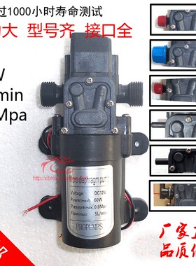 12V24V60W电动隔膜泵直流自吸家用增压洗车植保机喷雾Z器打药水泵