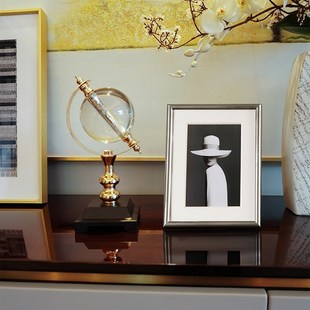 欧式水晶地球仪摆件客厅酒柜轻y奢风家居奢华高档摆设品桌面装饰