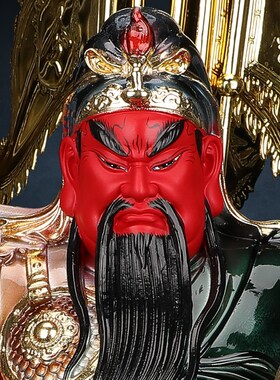 现货速发树脂九龙关公神像供奉像绿袍武财神关二爷摆件店铺招财关