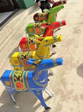 快速发货(20个)丧葬五彩纸马纸扎五色小马殡葬祭W祀白事五期周年