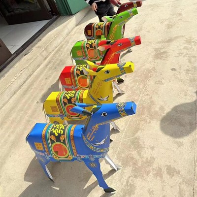 快速发货(20个)丧葬五彩纸马纸扎五色小马殡葬祭W祀白事五期周年