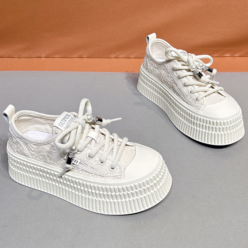 小白鞋女透气网面2024新