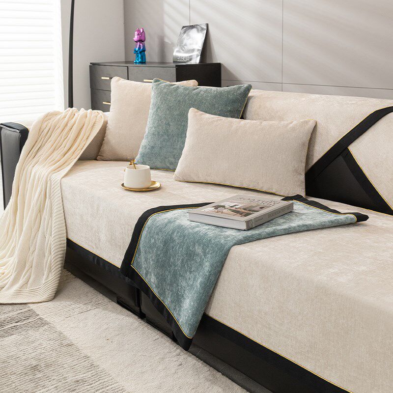 轻奢风沙发垫f四季通用现代高端雪尼尔真皮客厅防滑座垫套罩巾盖