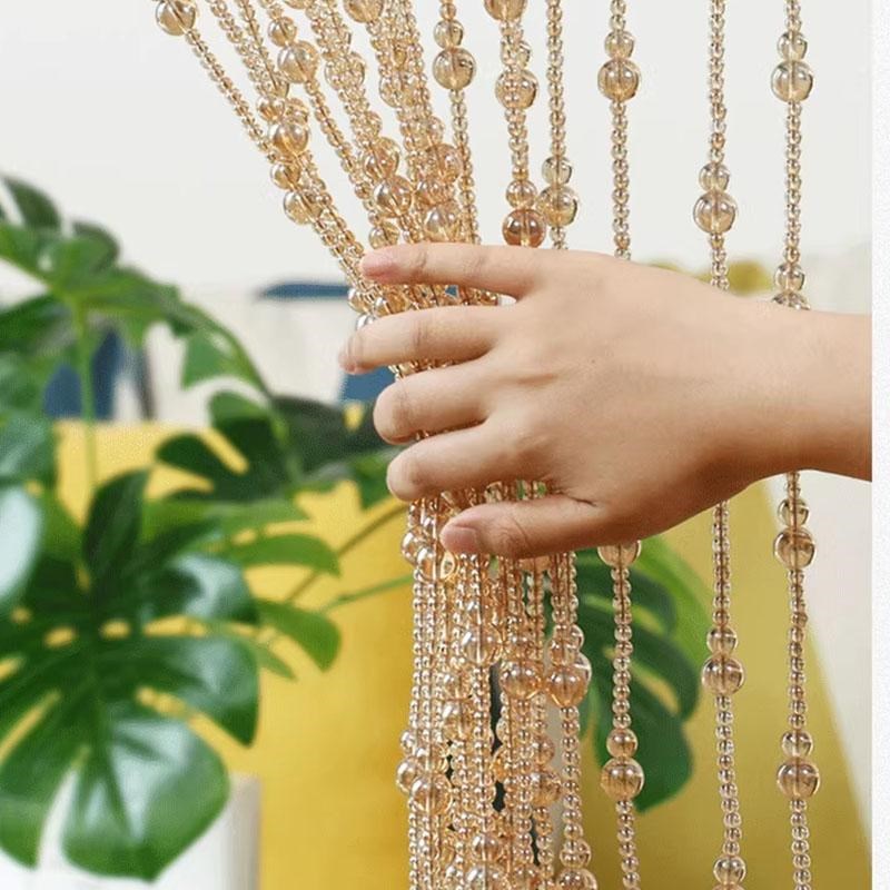 珠帘 水晶隔断帘葫芦屏风卫w生间卧室厨房客厅阳台玻璃门帘 免打