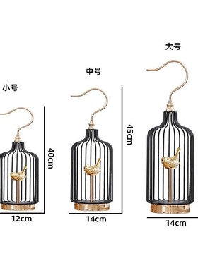 家创意金属鸟摆件SQ10927居装笼品店铺陈列办Q公室样板房软饰装布
