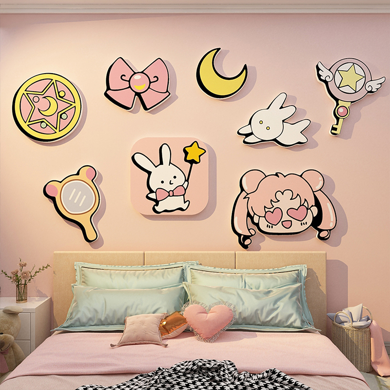 米奇妮老鼠儿童房间布置卧室床头墙面装饰用品贴纸U壁画小物件改