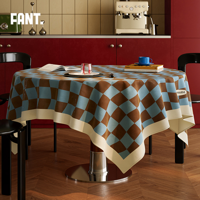 午后柏林轻奢高级感客厅餐桌布2025新款防烫圆形长方形客厅书桌布